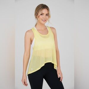 Zyia active yellow tank top lemon yellow split back